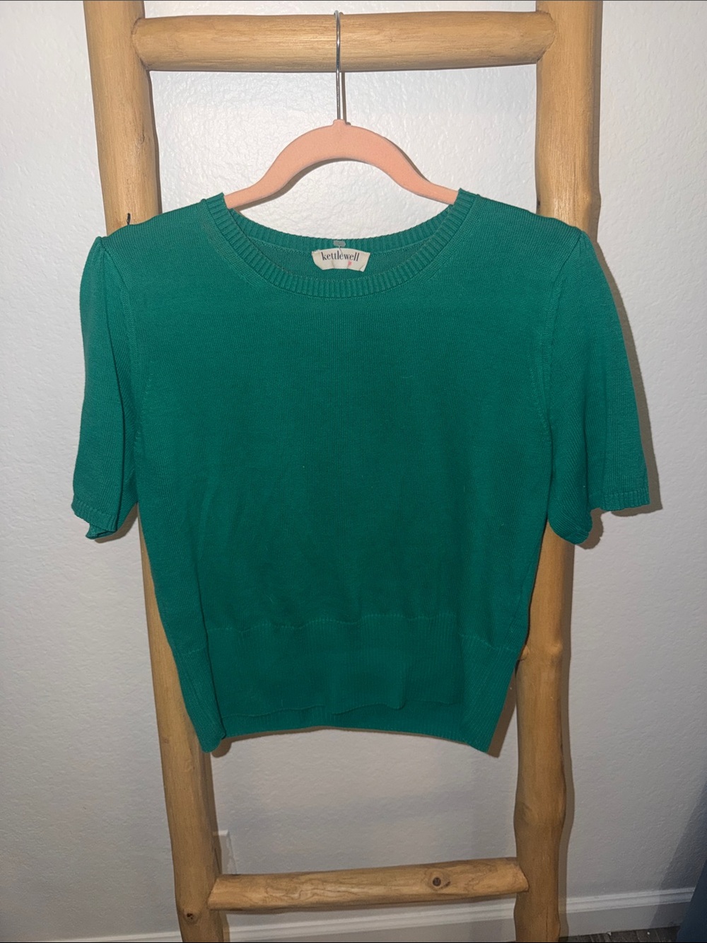 Knit Crewneck Short-Sleeve Top by Kate Spade – Emerald Green